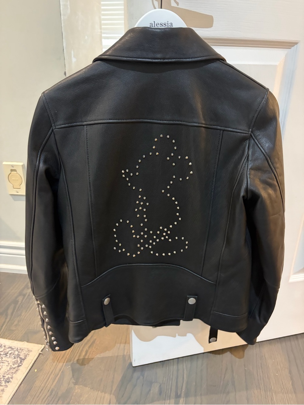 DISNEY x COACH 1941 Studded Mickey Mouse Leather Moto Biker Jacket | Size S